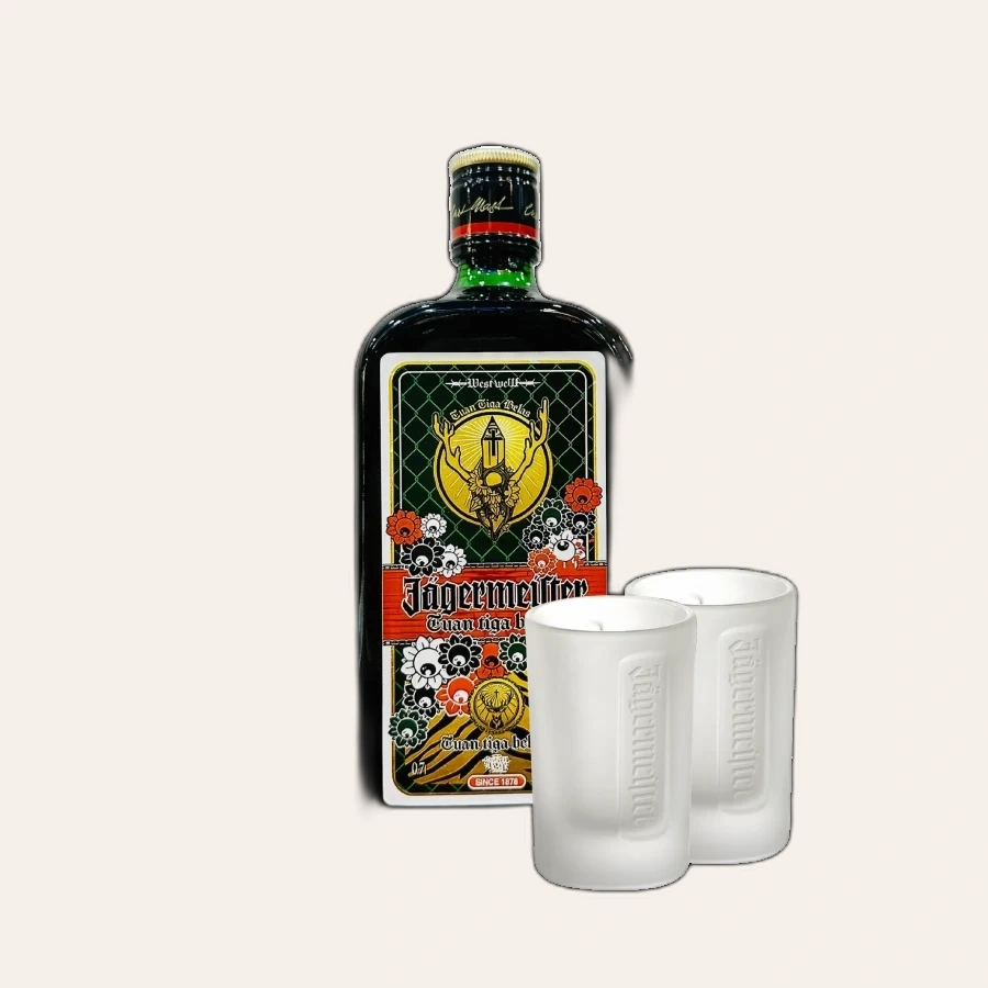 Rượu Liqueur Đức Jagermeister Be The Meister Collector's Edition Phiên Bản Hộp Quà Kèm 2 Ly Shot