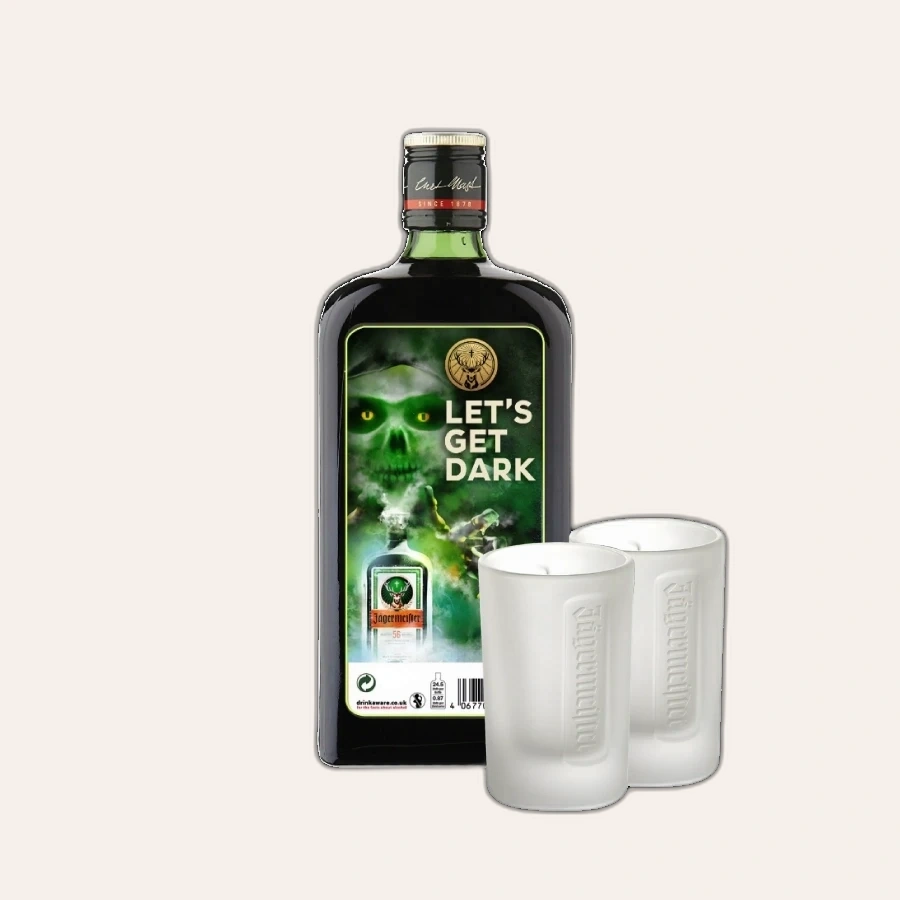 Rượu Liqeur Đức Jagermeister Phiên Bản Hộp Quà Halloween Đặc Biệt Kèm 2 Ly Shot