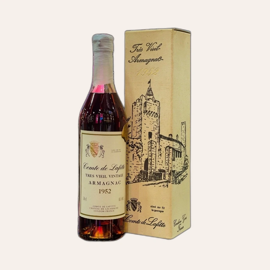 Rượu Brandy Pháp Comte De Lafitte Tres Vieil Vintage Armagnac 1952