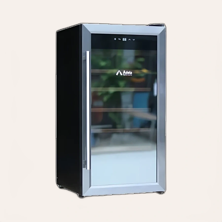 Tủ Rượu Vang Adela 28 Chai Cửa Inox Tráng Gương