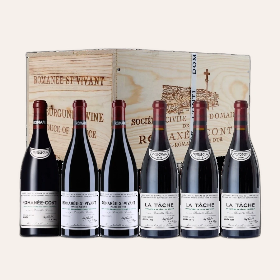 Rượu Vang Đỏ Pháp Domaine de la Romanee Conti Assortment 2016 Thùng 6 Chai
