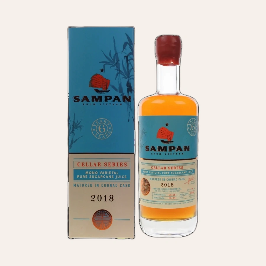 Rượu Rhum Việt Nam Sampan 6 Year Old Cellar Series ex Cognac Cask