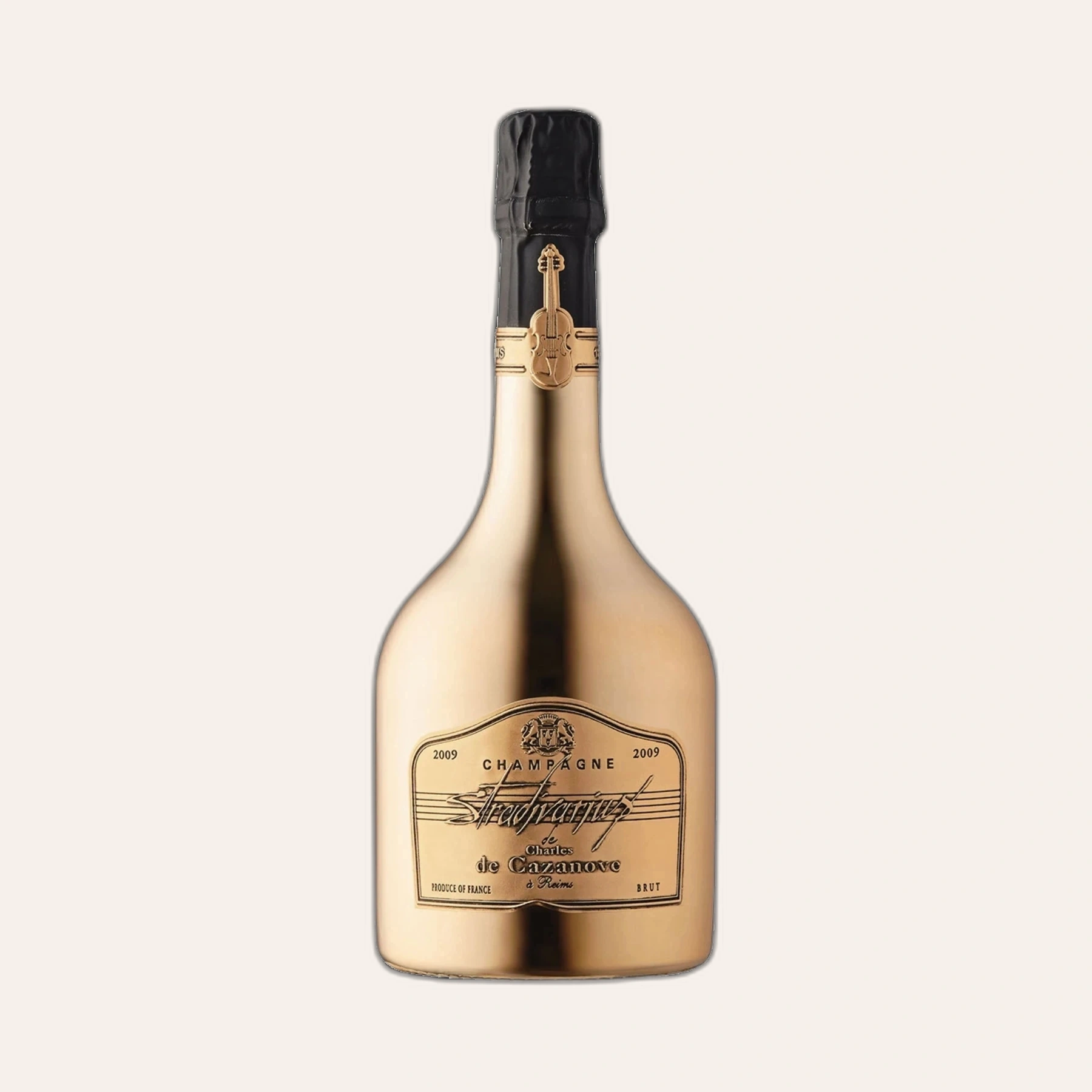 Rượu Champagne Pháp Charles de Cazanove Stradivarius Gold Brut Millesime 2009