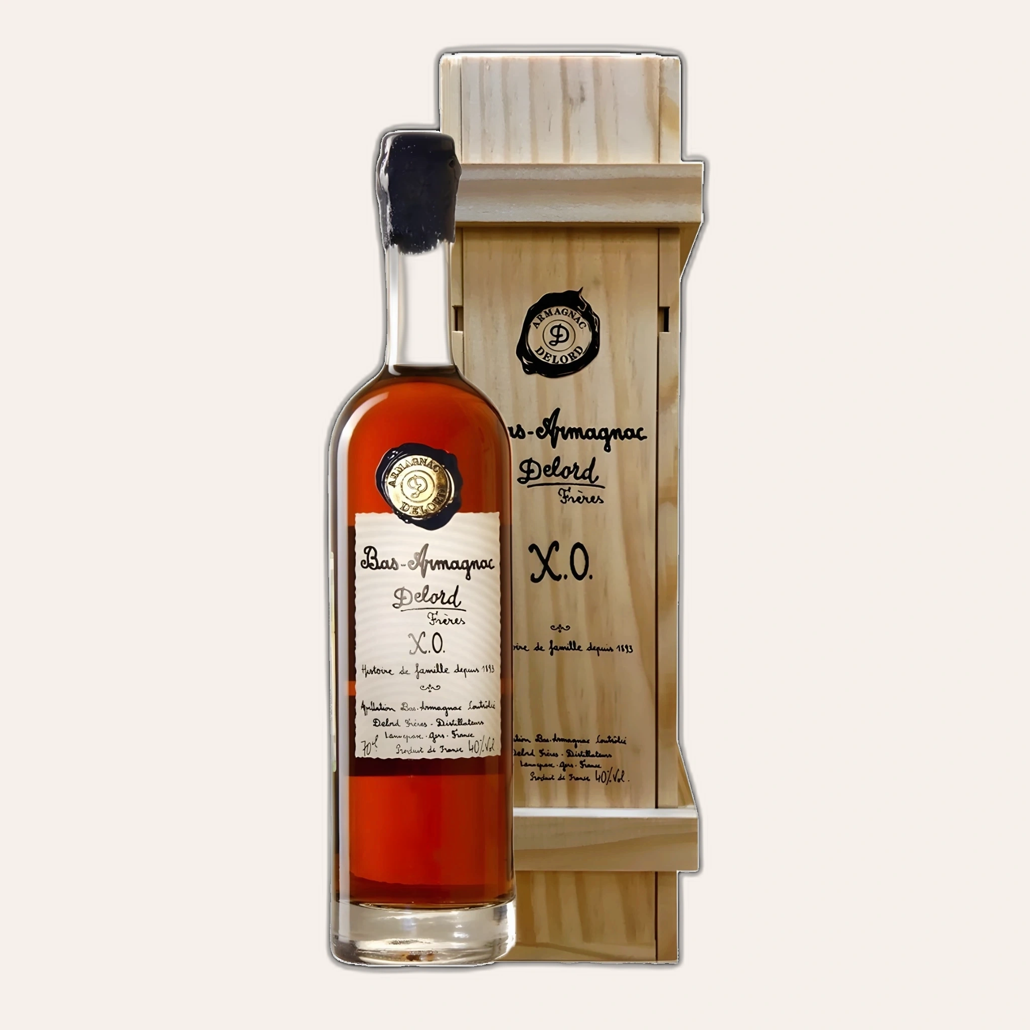 Rượu Brandy Pháp Armagnac Delord XO Premium with Wooden Box