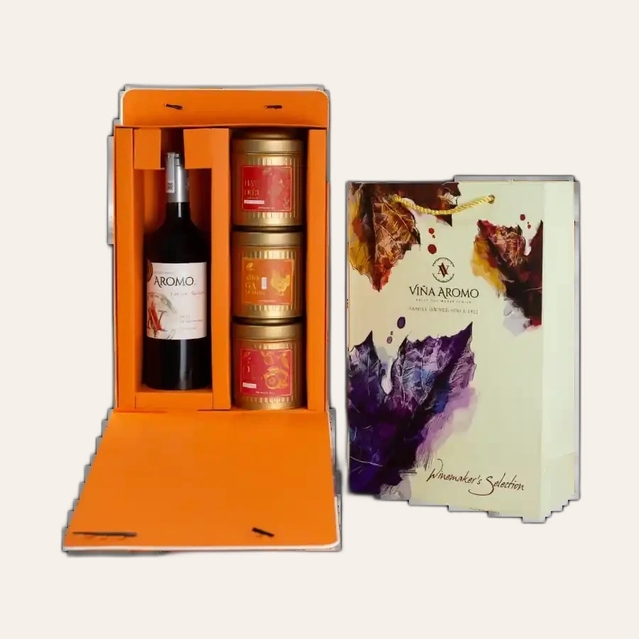 Rượu Vang Đỏ Aromo Cabernet Sauvignon Hộp Quà Tết 2026 Set Đắc Lộc 2