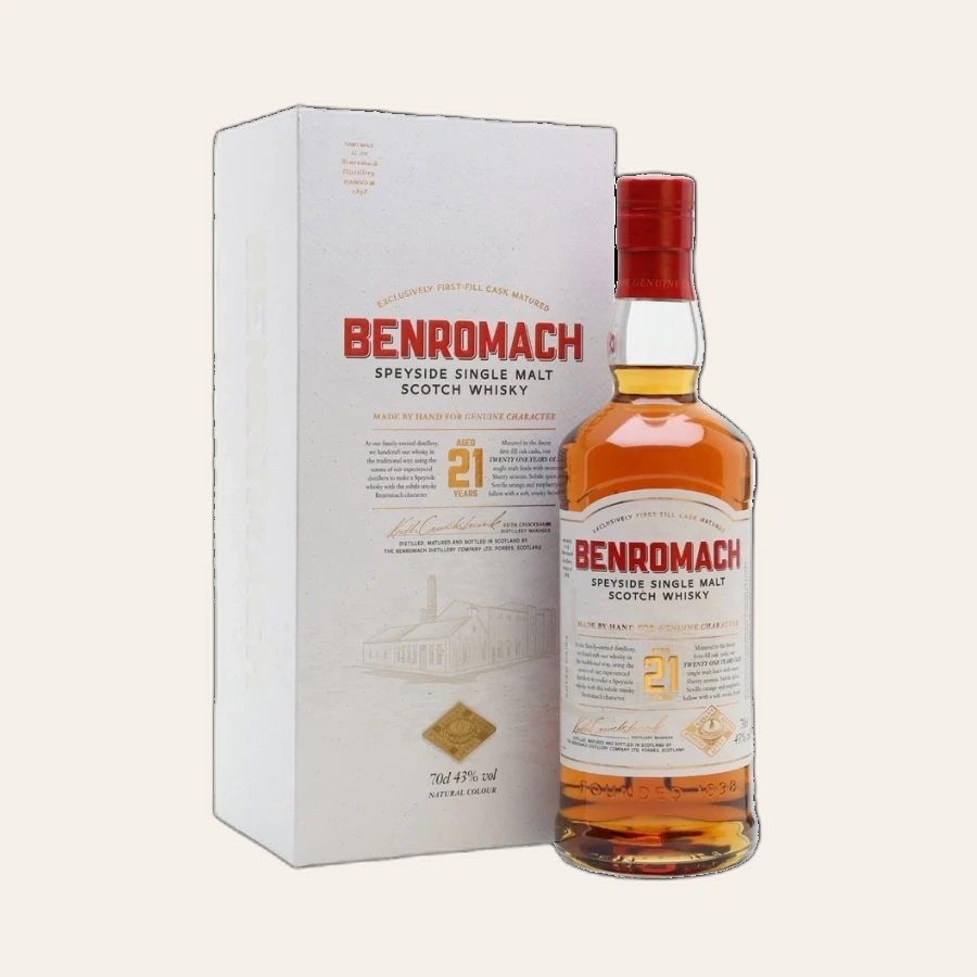 Rượu Whisky Benromach 21 Year Old