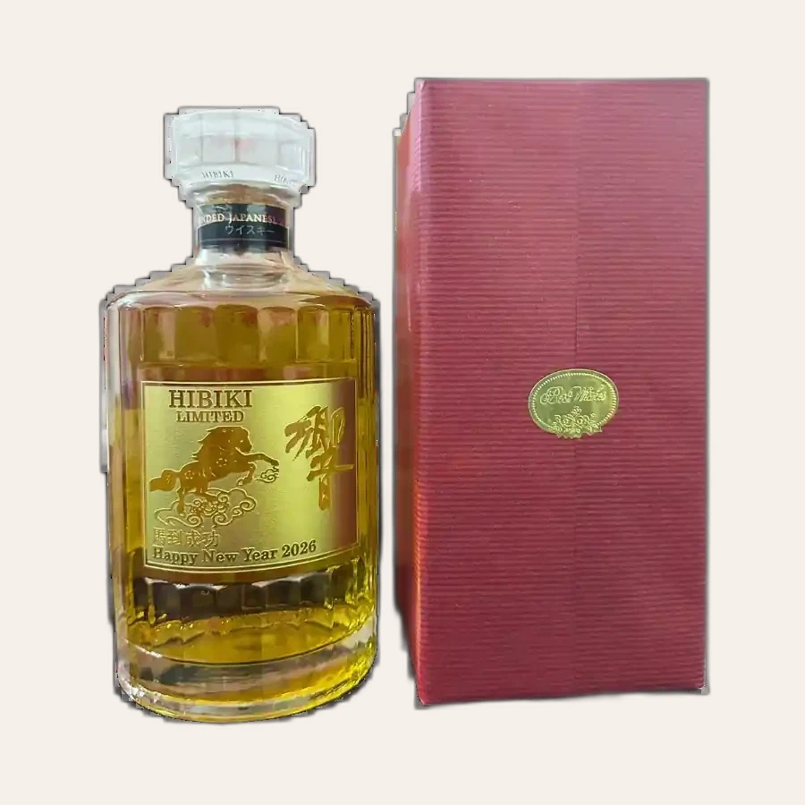 Rượu Whisky Nhật Hibiki Harmony Phiên Bản Tết Bính Ngọ 2026 'Mã Đáo Thành Công' (Khắc Laser Nhũ Vàng)