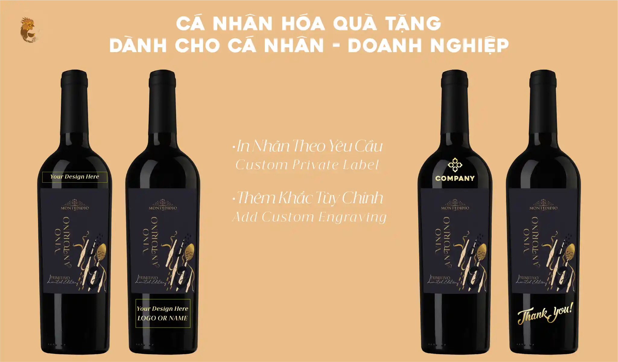 Rượu Vang Khắc Tên Độc Đáo