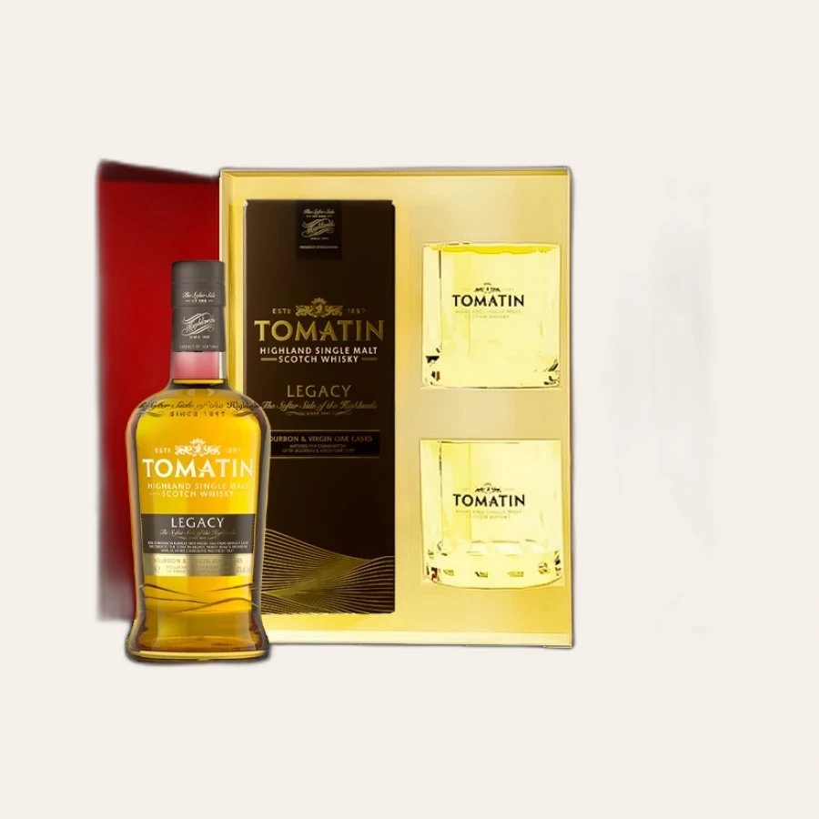 Rượu Whisky Tomatin Legacy Phiên Bản Hộp Quà Kèm 2 Ly Cao Cấp