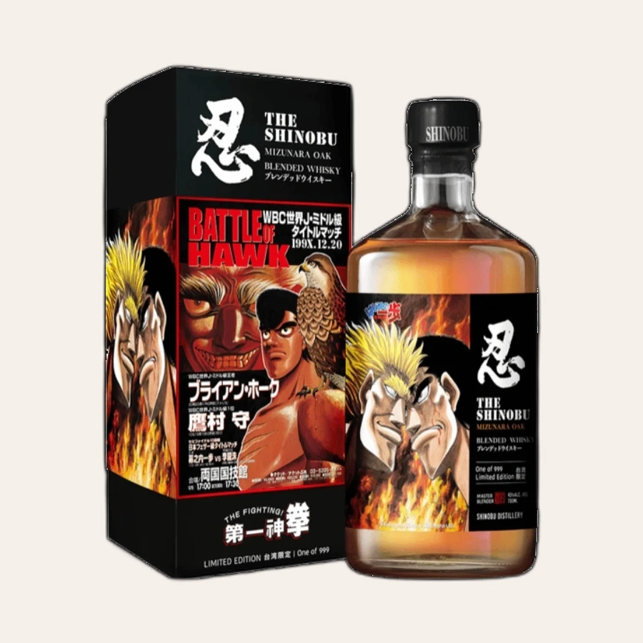 Rượu Whisky Nhật Shinobu Blended Mizunara Oak Finish - Hajime No Ippo Fifth Edition