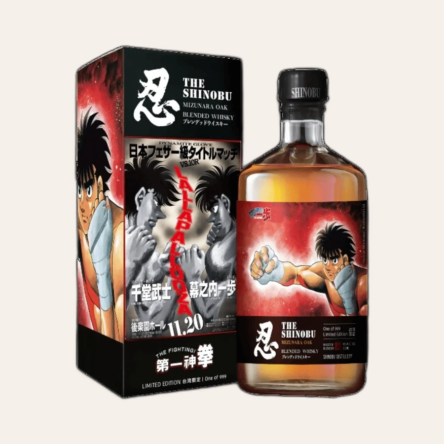 Rượu Whisky Nhật Shinobu Blended Mizunara Oak Finish - Hajime No Ippo Third Edition
