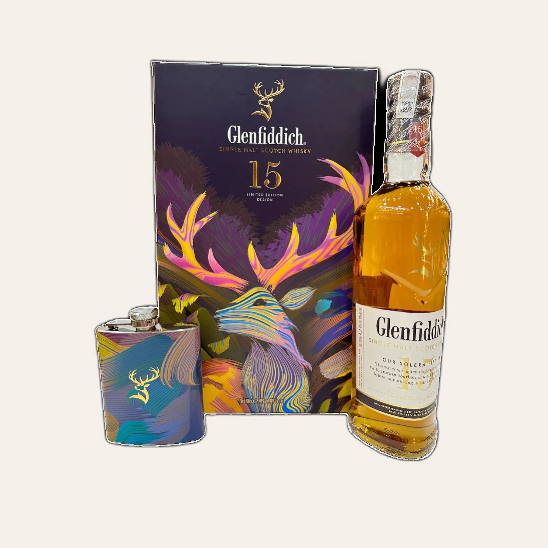 Rượu Whisky Glenfiddich 15 Year Old Phiên Bản Hipflask Hộp Quà Tết 2024