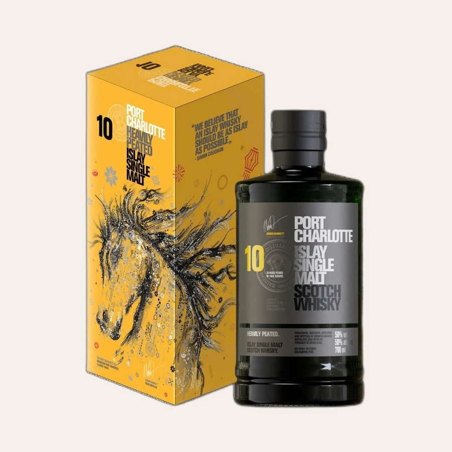 Rượu Whisky Bruichladdich Port Charlotte 10 Year Old Hộp Quà Tết 2026