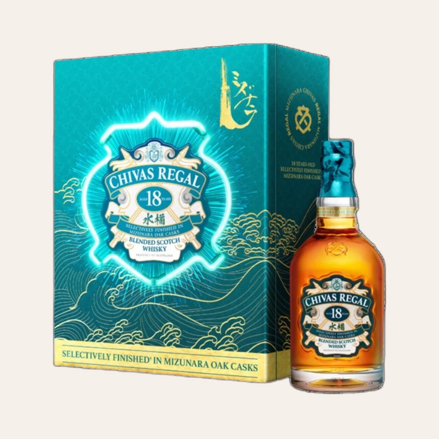 Rượu Whisky Chivas 18 Year Old Mizunara Cask Finish Hộp Quà Tết 2026