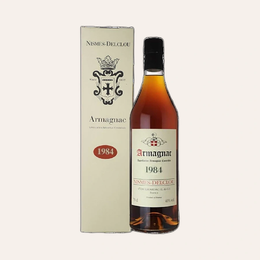 Rượu Brandy Pháp Nismes Delclou Armagnac 1984