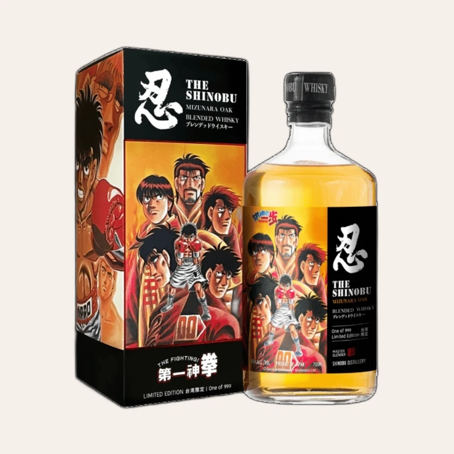 Rượu Whisky Nhật Shinobu Blended Mizunara Oak Finish - Hajime No Ippo First Edition