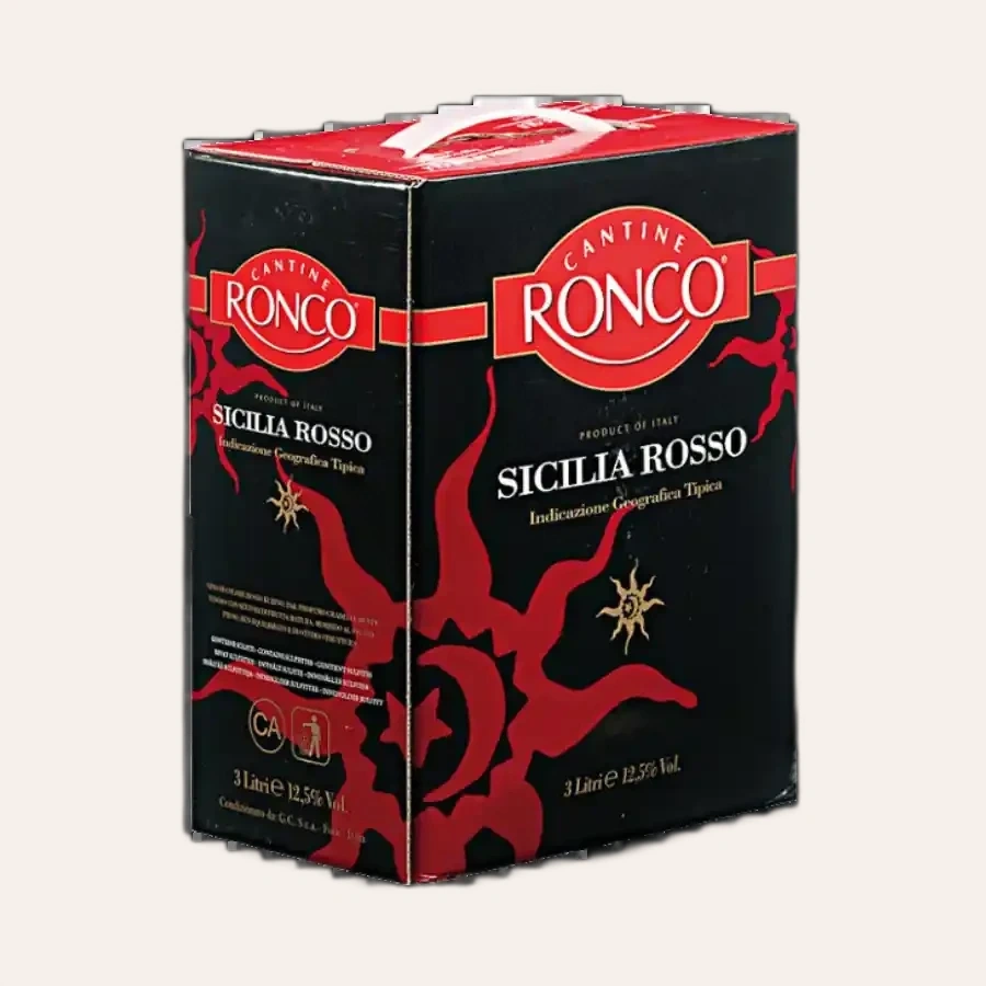 Rượu Vang Bịch Ý Ronco Sicilia Rosso BIB 3L