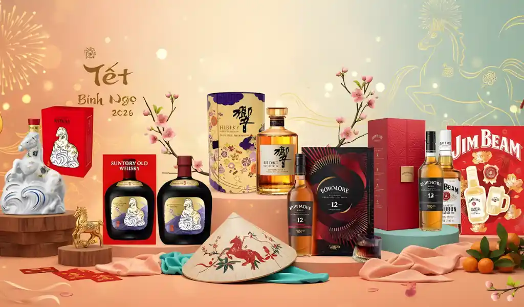Rượu Hộp Quà Tết 2026: Suntory Và Các Phiên Bản Tết Bính Ngọ