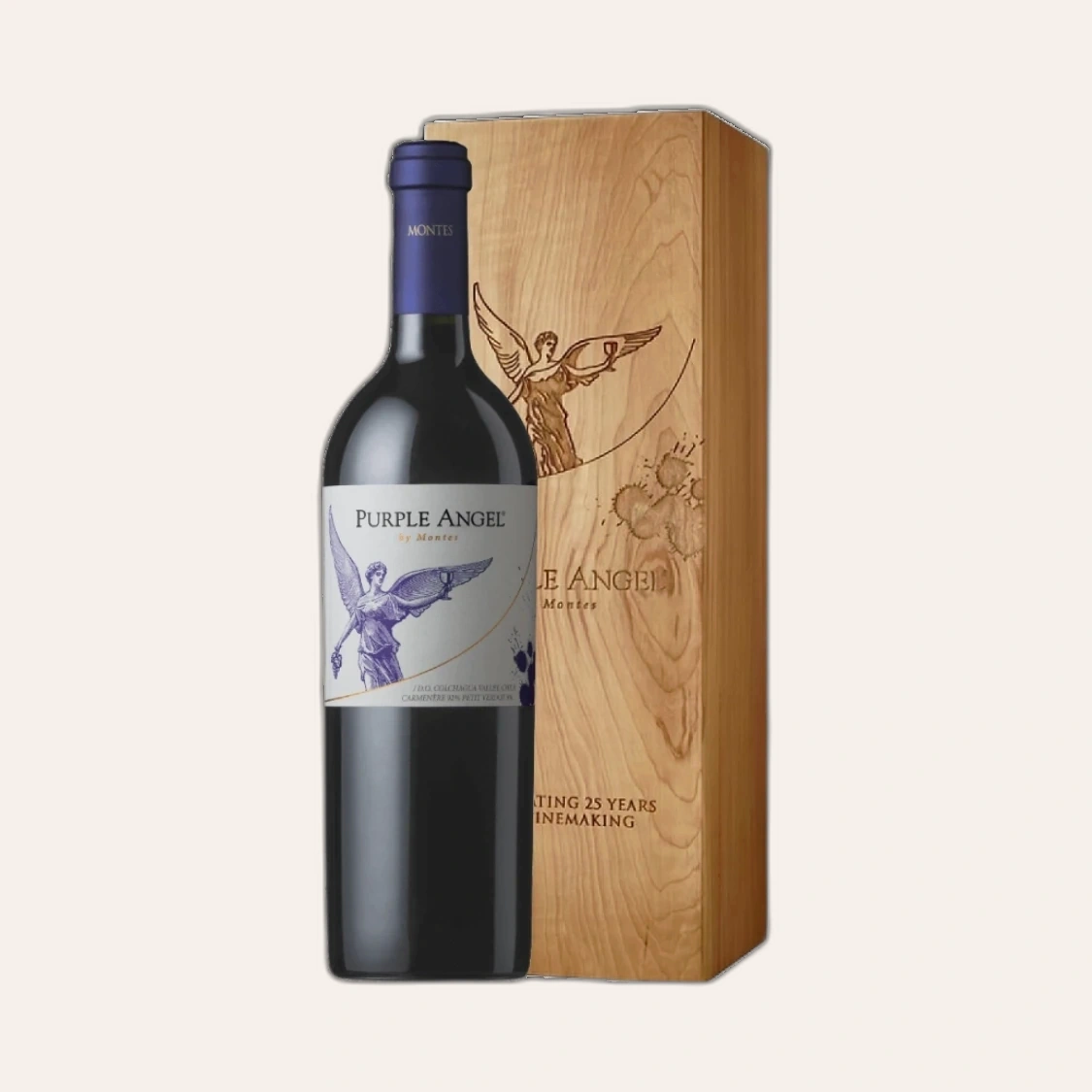 Rượu Vang Đỏ Chile Montes Purple Angel 1500ml Single Wooden Box