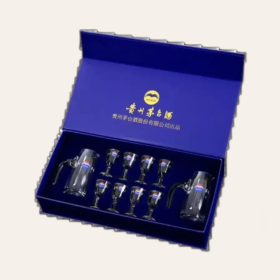 Hộp Quà Tặng 8 Ly Rượu Moutai Và Bình Thủy Tinh Đựng Rượu