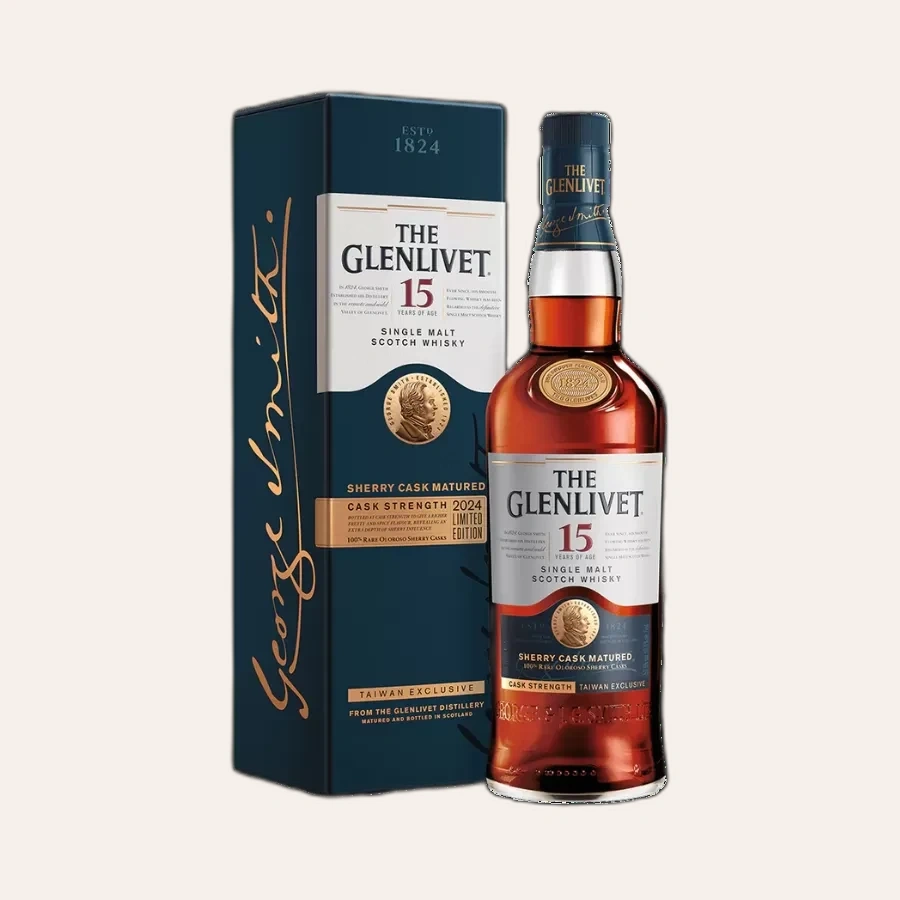 Rượu Whisky Glenlivet 15 Year Old Sherry Cask Matured Cask Strength Taiwan Exclusive 2024 Limited Edition