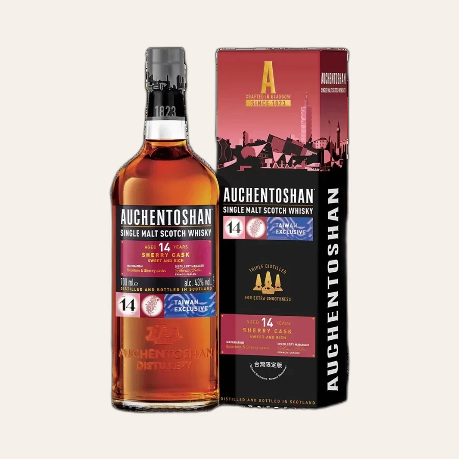 Rượu Whisky Auchentoshan 14 Year Old Sherry Cask Sweet and Rich Taiwan Exclusive