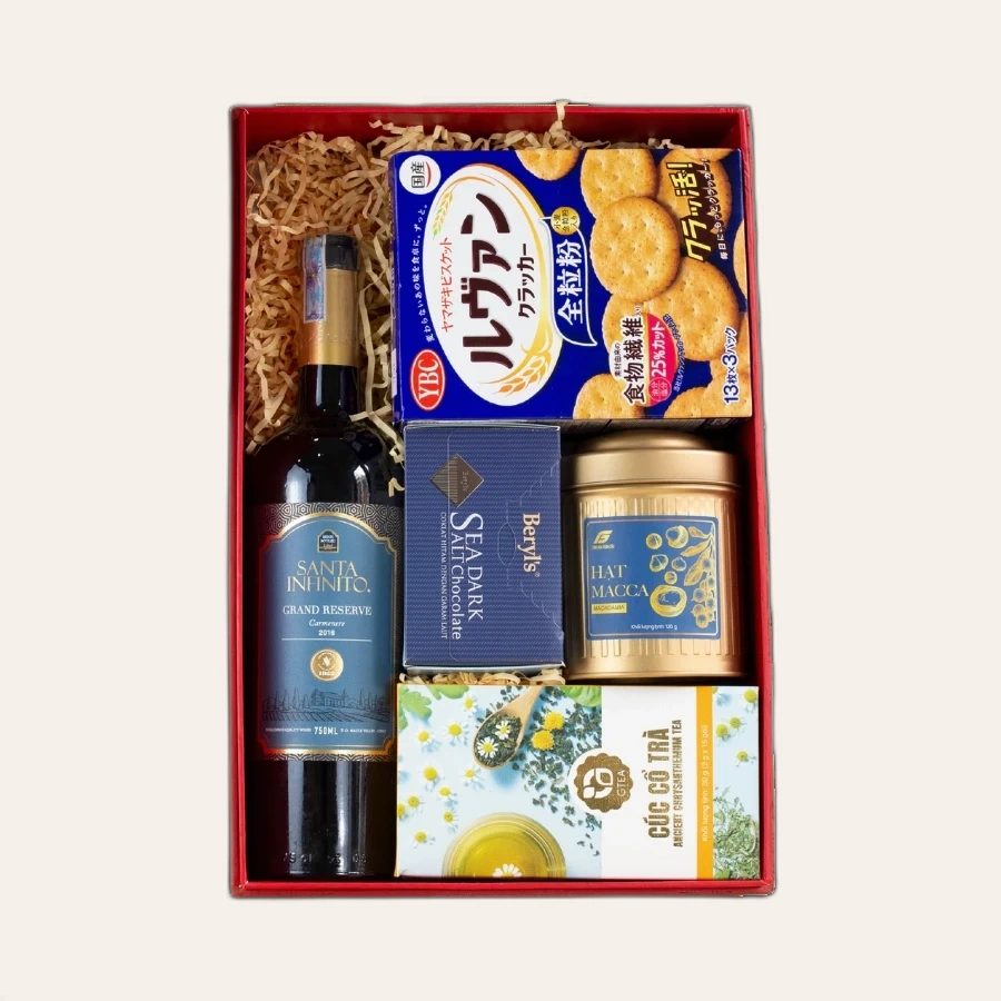 Rượu Vang Đỏ Chile Santa Infinito Grand Reserve Hộp Quà Tết 2026 Set Xuân Hoa 2
