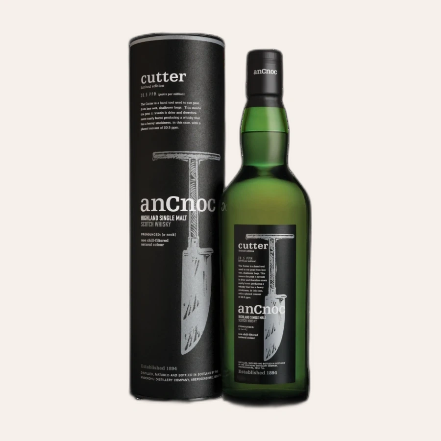 Rượu Whisky Ancnoc Cutter Peated Single Malt Scotch Whisky 20.5 ppm