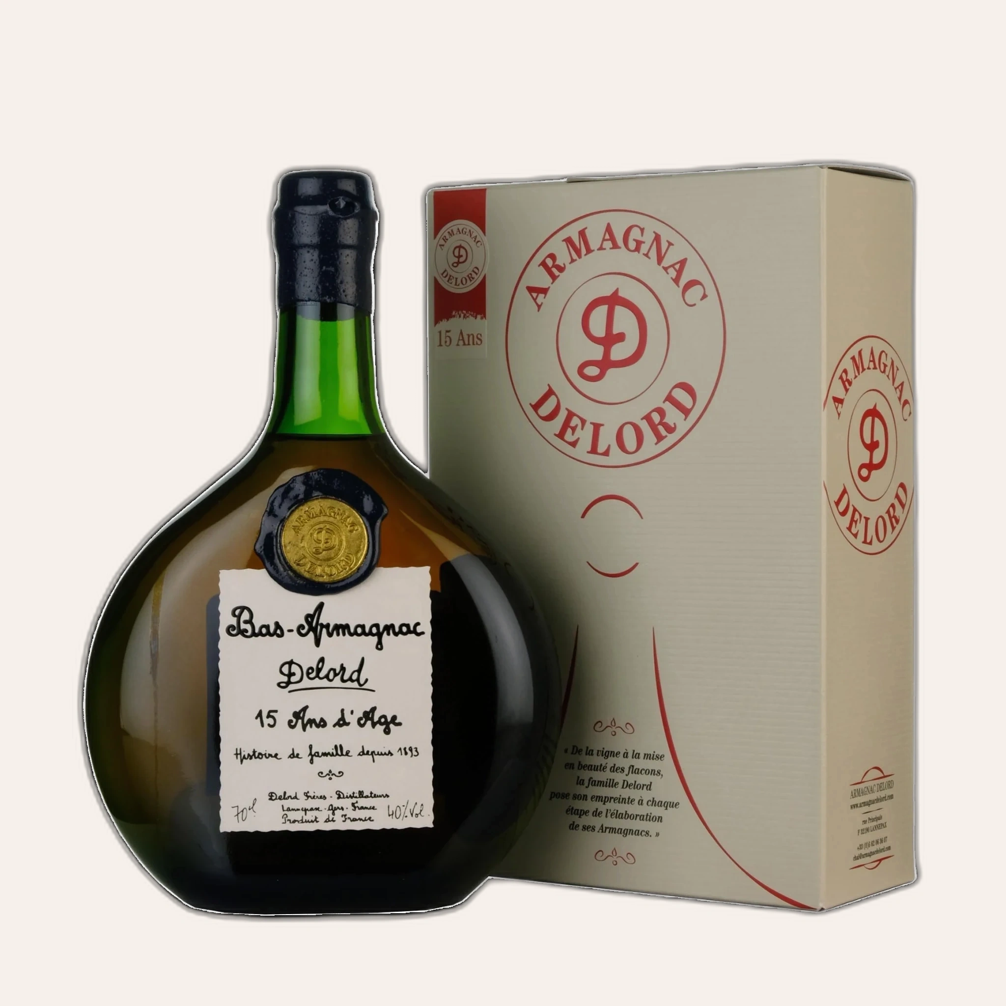 Rượu Brandy Pháp Armagnac Delord 15 Year Old