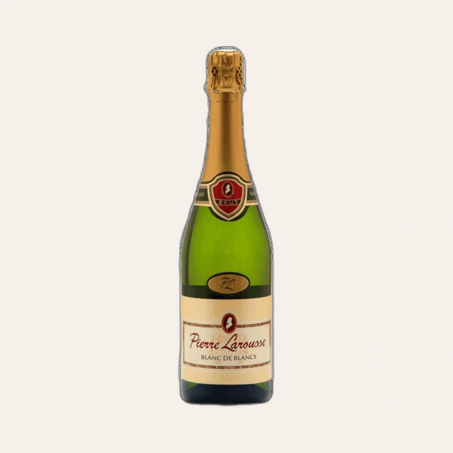 Rượu Sparkling Pháp Pierre Larousse Blanc De Blancs Brut Vin de France 375ml