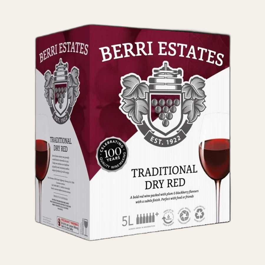 Rượu Vang Bịch Úc Berri Estates Red 5000ml