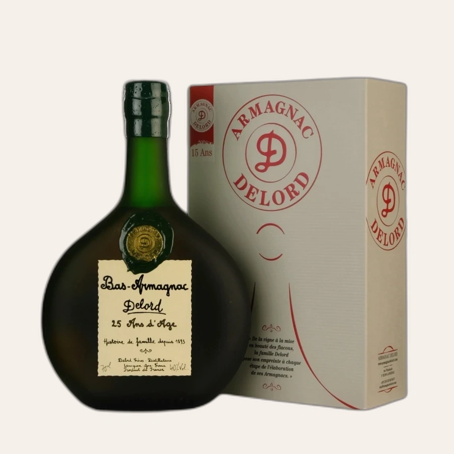 Rượu Brandy Pháp Armagnac Delord 25 Years Old