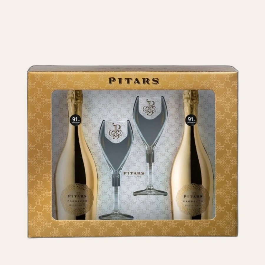 Rượu Sparkling Ý Pitars Colors Prosecco Millesimato DOC 2020 Phiên Bản Hộp Quà