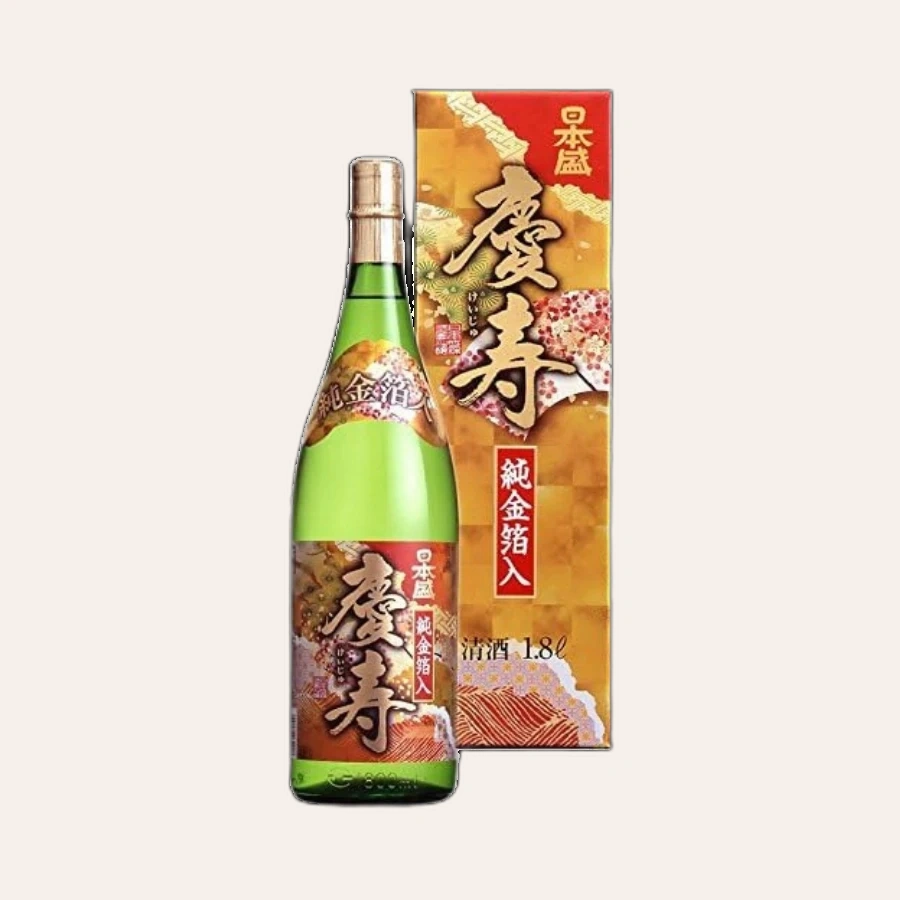 Rượu Sake Nhật Bản Vảy Vàng Keiju Junkinpakuri Magnum 1.8L