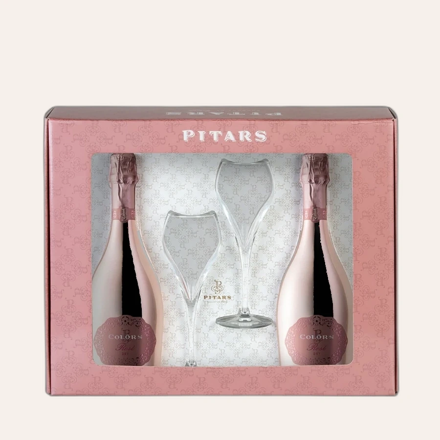 Rượu Sparkling Ý Pitars Colors Prosecco Rose DOC 2020 Phiên Bản Hộp Quà
