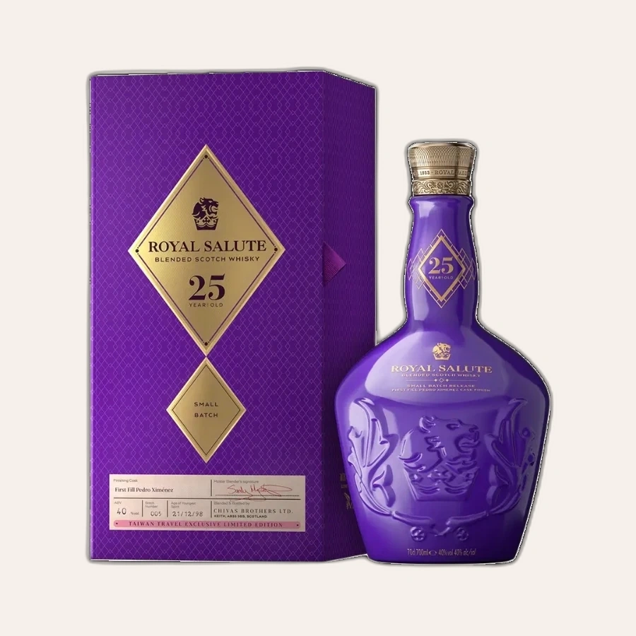 Rượu Whisky Royal Salute 25 Year Old Blended Scotch Small Batch 5 Taiwan Travel Exclusive Limited Edition