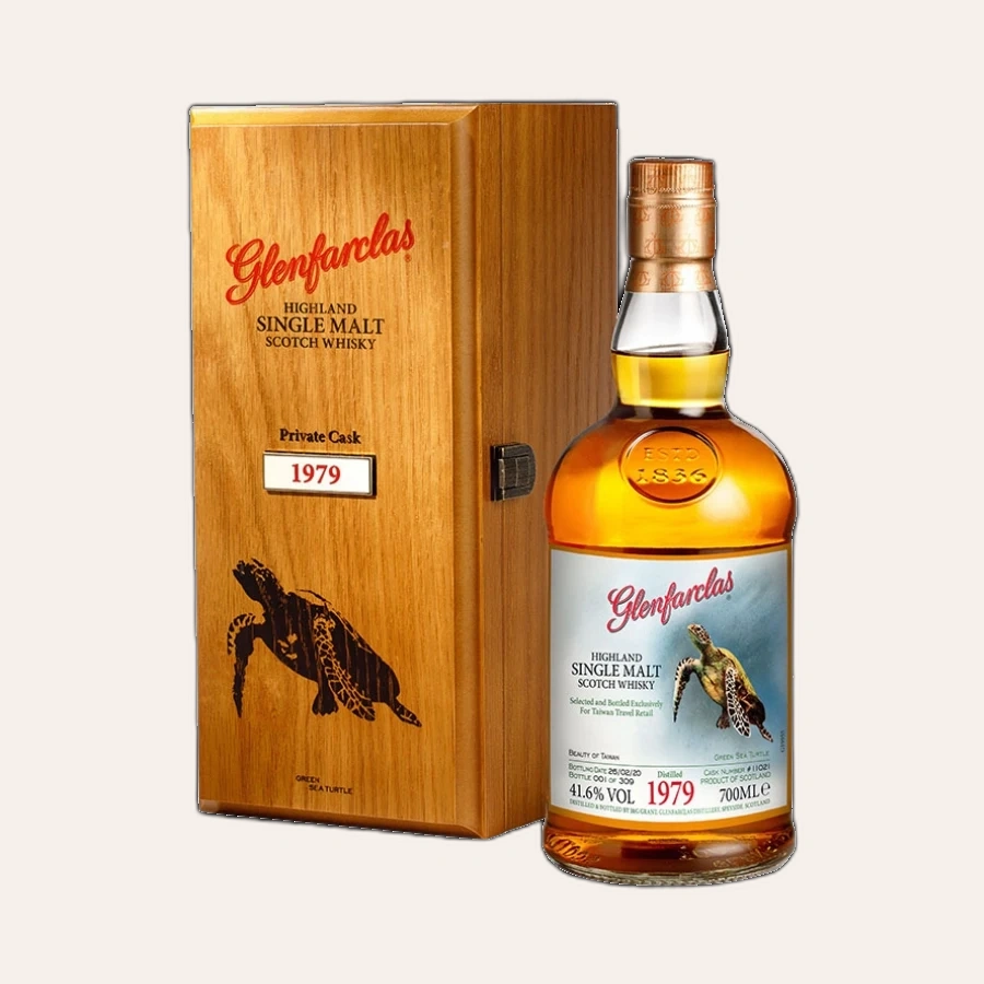 Rượu Whisky Glenfarclas Green Sea Turtle 1979 Exclusively For Taiwan Travel (The Beauty of Taiwan Series)