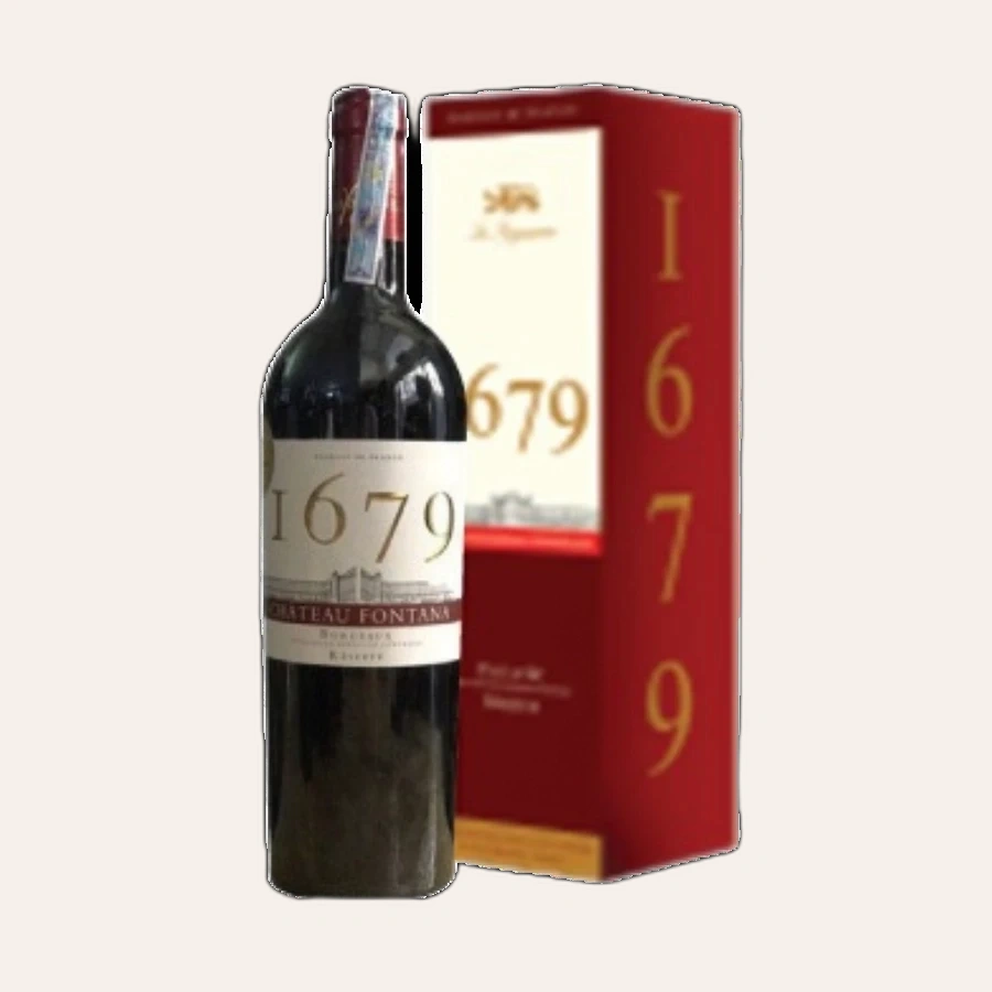 Rượu Vang Đỏ Pháp Hộp 1 chai 1679 Chateau Fontana Bordeaux