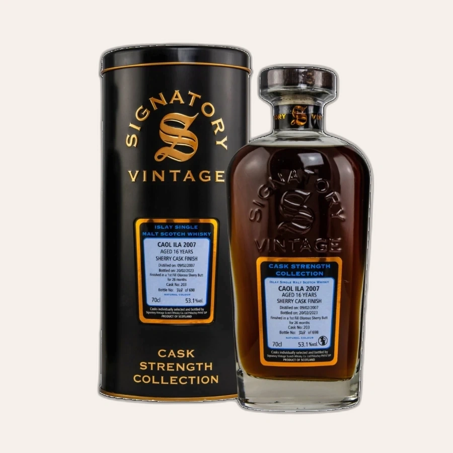 Rượu Whisky Caol Ila 16 Year Old Cask Strength Collection Signatory Vintage 2007