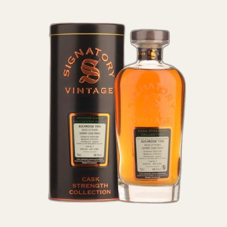 Rượu Whisky Auchroisk 25 Year Old Cask Strength Collection Signatory Vintage 1996