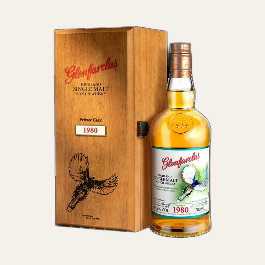 Rượu Whisky Glenfarclas Blue Magpie 1980 Exclusively For Taiwan Travel (The Beauty of Taiwan Series)