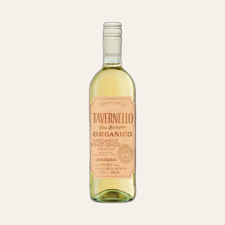 Rượu Vang Trắng Ý Tavernello Organico Grecanico Pinot Grigio Terre Siciliane