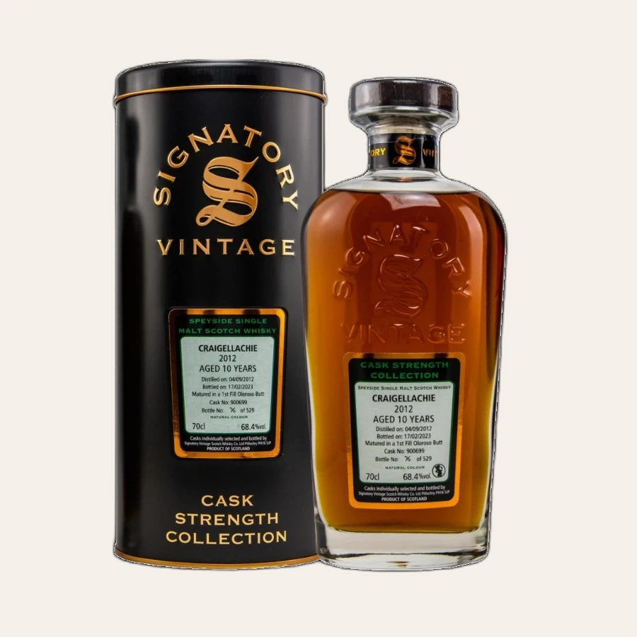 Rượu Whisky Craigellachie 10 Year Old Cask Strength Collection Signatory Vintage 2012