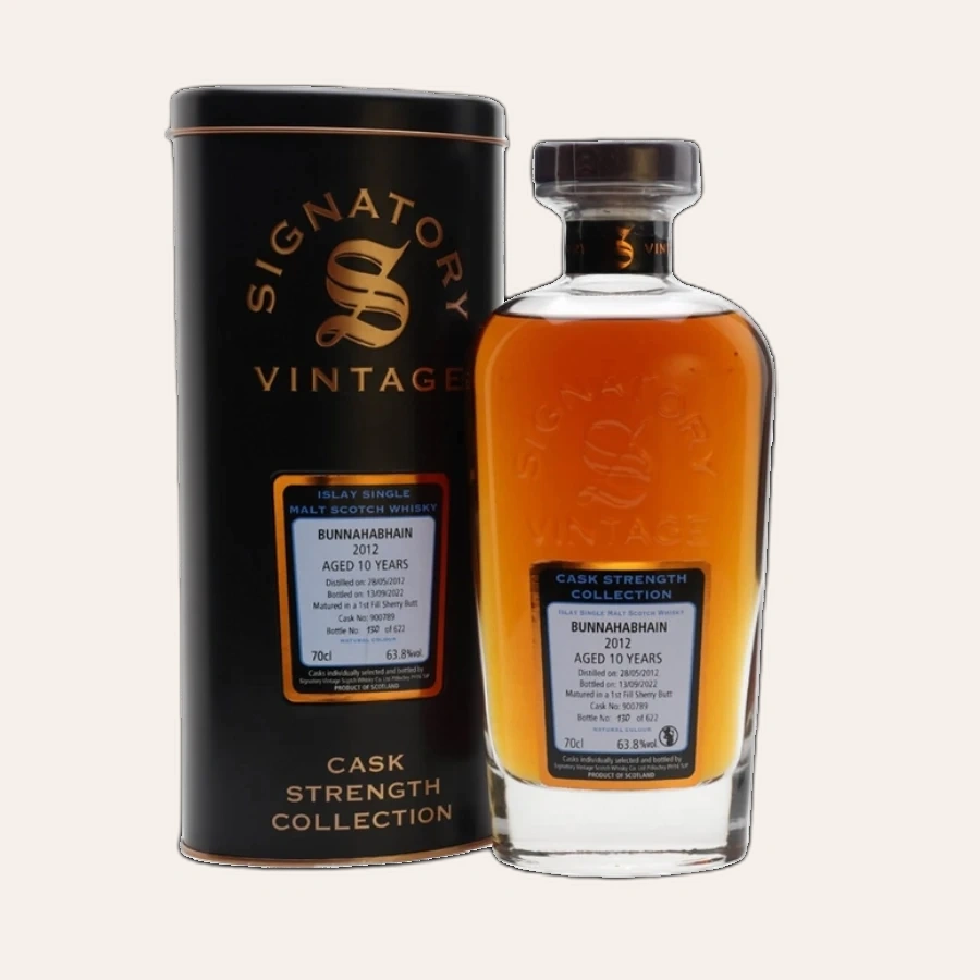 Rượu Whisky Bunnahabhain 10 Year Old Cask Strength Collection Signatory Vintage 2012