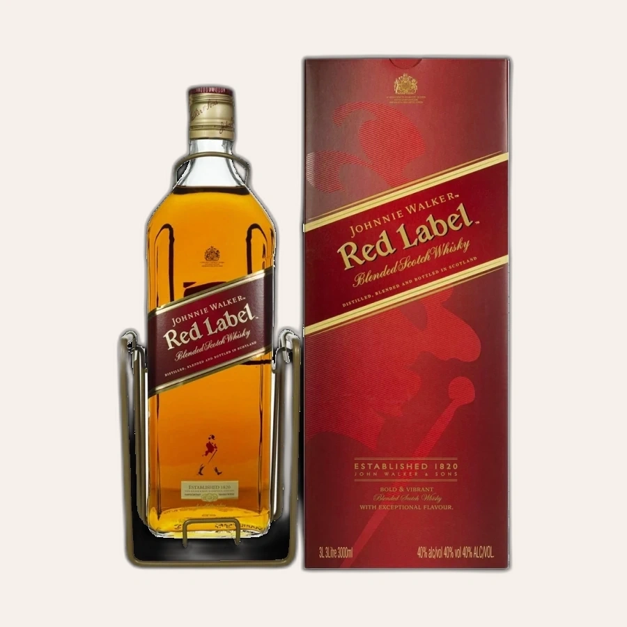Rượu Whisky Johnnie Walker Red Label 3000ml (Kèm kệ đỡ)