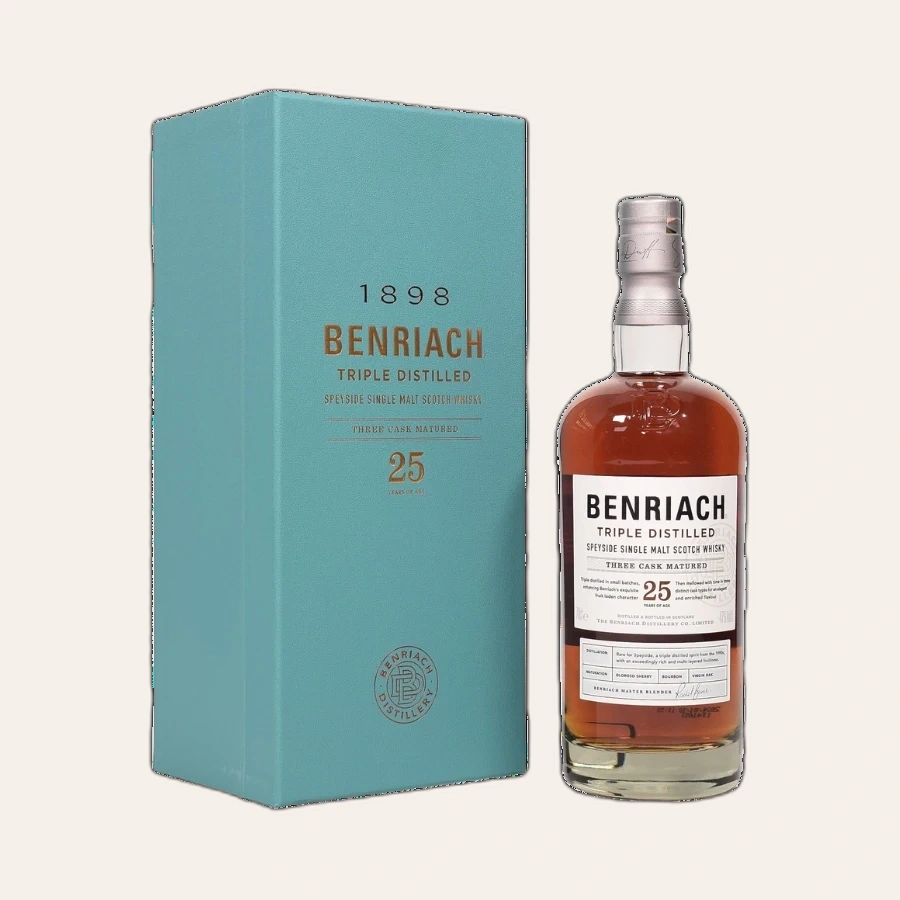 Rượu Whisky Benriach 25 Year Old Triple Distilled Three Cask Matured