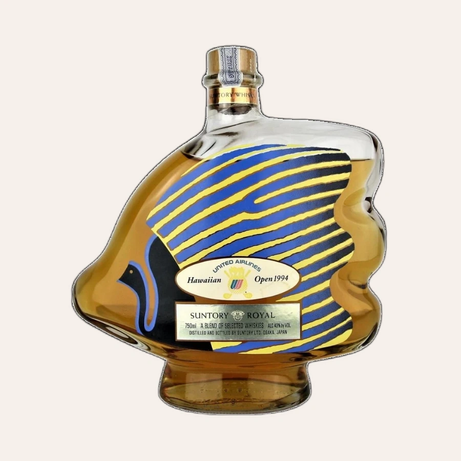 Rượu Whisky Nhật Suntory Royal Hawaiin Open Emperor Angel Fish 1994 United Airlines