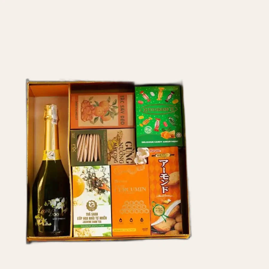 Rượu Sparkling Tây Ban Nha Lamboom White Hộp Quà tết 2026 Set Phố Xuân 1