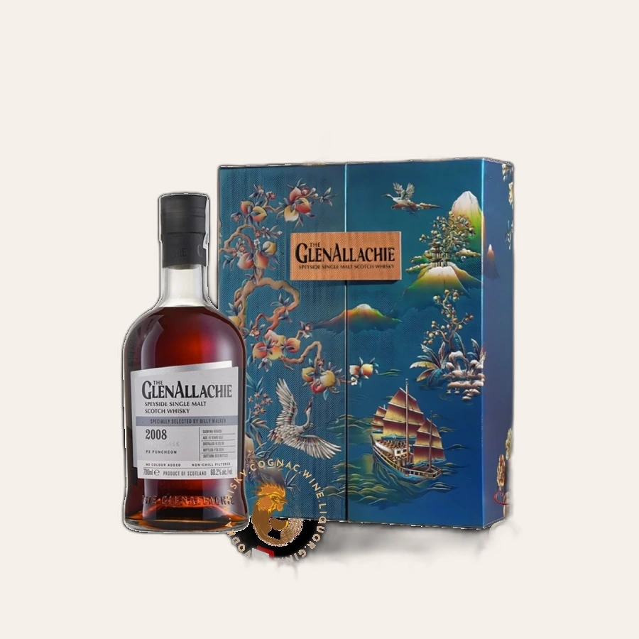 Rượu Whisky Glenallachie Single Cask 2008 PX Hogshead Cask no. 6521 Phiên Bản Hộp Quà Tết 2025