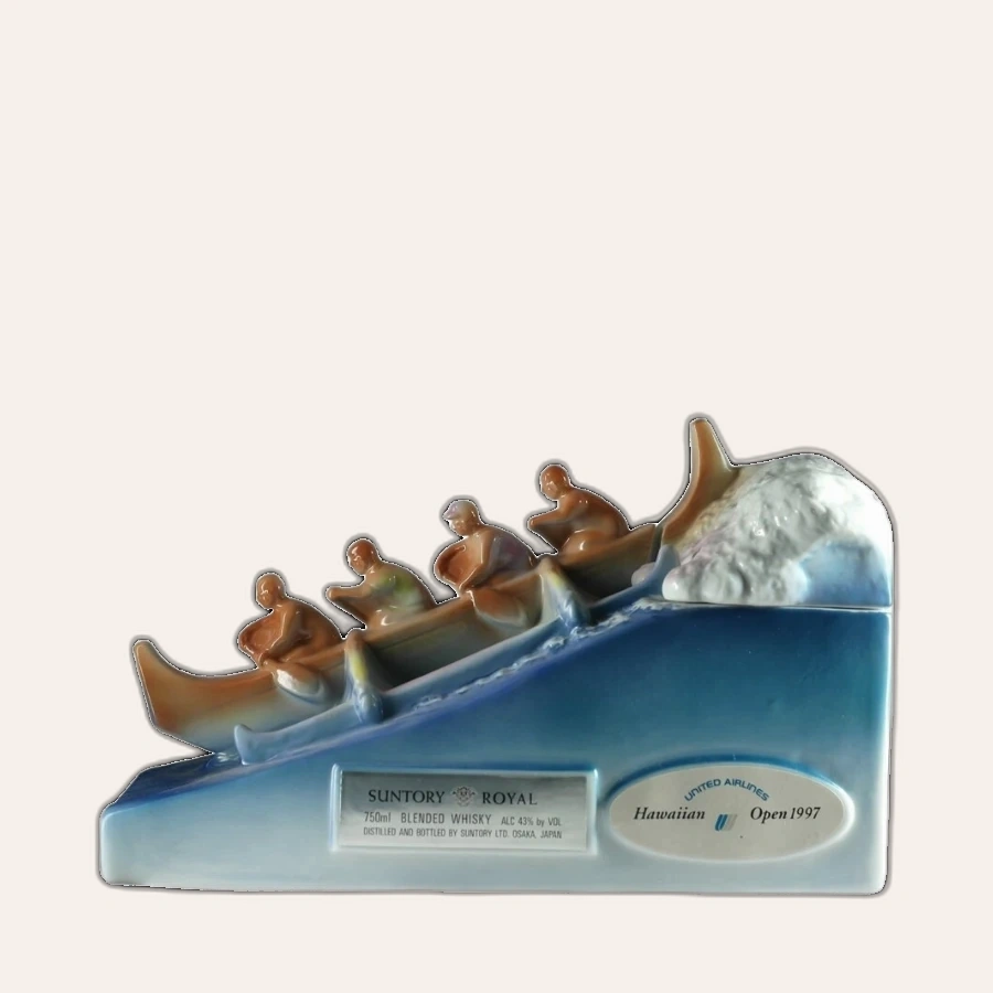 Rượu Whisky Nhật Suntory Royal Hawaiin Open The Canoe 1997 United Airlines
